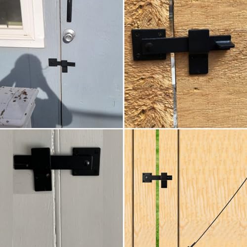 5.5" Fence Gate Latch Heavy Duty for Wooden Fence Gate Latch for Outdoor, Cabinet, Shed, Sliding Doors and Farm Gate
