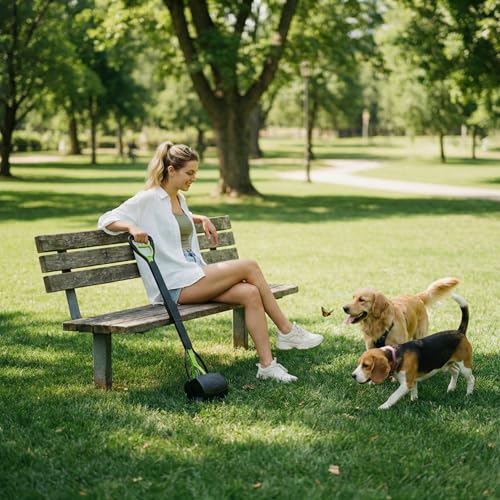 33" Pooper Scooper 2 Pack, XL Tall Handle No Touch Dog Pooper Scooper for Large Small Dogs, Durable Spring & Lightweight, Large Pooper Scooper for Dogs Heavy Duty, Portable Dog Poop Pick Up Tool