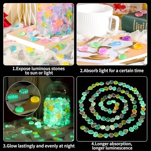 150 PCS Mix Color Glow Rocks Luminous Stones DIY Pebbles Fairy Garden | OSOPOLA Mix Color Glow Rocks Luminous Stones Fish Tank Accessories DIY Pebbles For Fairy Garden FD05MX150B - color: Starlight/150 pcs, size: 2.5x2x0.5cm