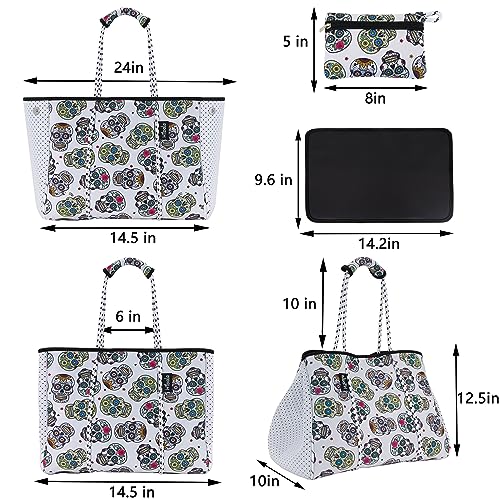 Hibala Neoprene Multipurpose Beach Bag,Gym/Travel/Pool Bag,Tote For Women&Men - color: Skeleton