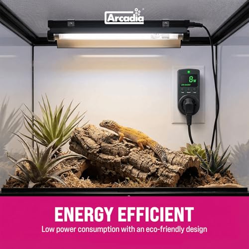 Arcadia T5 UVB Reptile Light Fixture Kit 12" Long 8 Watts 7% UVB ShadeDweller – Complete UVB Light for Reptiles, Turtles, Snake, Bearded Dragon Lamp, Long Lasting Easy to Use Professional Lighting