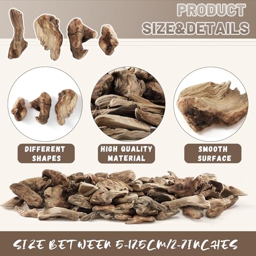 32oz Driftwood for Crafts and Decor, Mixed Size Driftwood Pieces Large Drift Wood Decor for Home Wedding Table DIY Art Beach Decoration, 2 Inches to 7 Inches in Length - size: 32oz, style: Craft Drift Wood 2-7 Inches