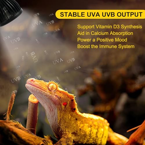 LUCKY HERP UVB Light for Reptiles, High-Intensity UVB Reptile Light Bulb 5W 10.0 LED Lamp, Full Spectrum UVA UVB Bulb for Reptiles, Desert UVB Light Ideal for Reptiles Bearded Dragons Tortoises