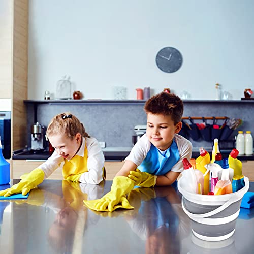 Collapsible Bucket 5L 1.3Gallon Small Cleaning Bucket Mop Buckets for Household Outdoor Car Washing Tub Plastic Foldable Portable Camping Beach Sand Water Pot Pail Space Saving Round