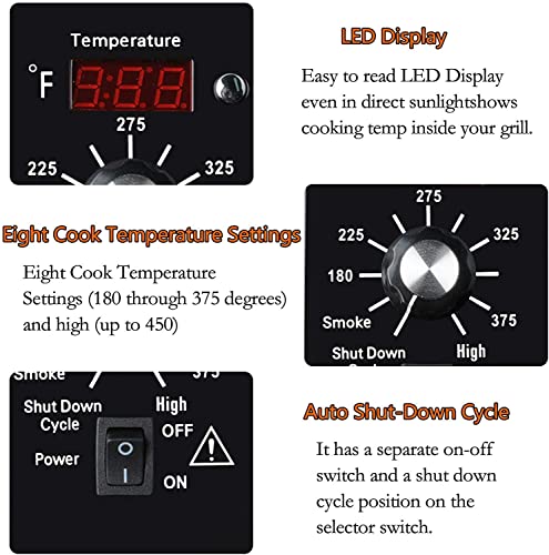 Digital Thermostat Kit Compatible with Traeger Pellet Grills, LED Panel | BAC200 BAC388 BAC389 BAC382 Replacement Parts, 7" RTD Temperature Sensor Probe, Temperature Control Kit, Smoker Grill Upgrade - style: Compatible with Traeger Pellet Grills BAC236 K