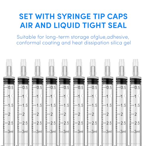 10 Pack 3ml Syringe with Cap, Disposable Syringes for liquid, Colostrum Syringes, No Needle, Individually Sealed - size: 3ml Syringes-10pcs
