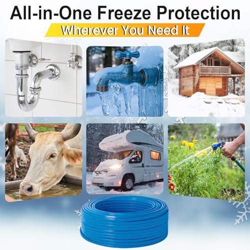 300ft Cut to Length Heat Tape for Water Pipes Bulk Roll | Professional Self-Regulating (-40°F), Wire Splitter & End Cap, for Mobile Homes, Electricians & Installers, 5W/ft