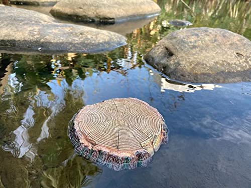 AQUA KT Aquatic Turtle Round Floating Dock Tortoise Bearded Dragon Basking Platform with Suction Cup for Reptile Aquatic Aquarium Decoration - color: Medium