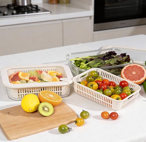 Glass Food Storage Containers with Glass Lids, Microwave Safe Food Container Set, Aitight Meal Prep Container Set, BPA Free Colander, LeakProof, 2 Pack - color: Ivory White -2p