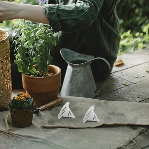 POPETPOP Flower Pot Hole Mesh Pad: 50 Pack Drainage Pads and Pot Fillers for Keeping Soil from Flowing - Drainage Netting for Bonsai, Horticulture Care, 2. 95 X 2. 16 X 1. 81 Inches - size: 7.50X5.50X4.60CM