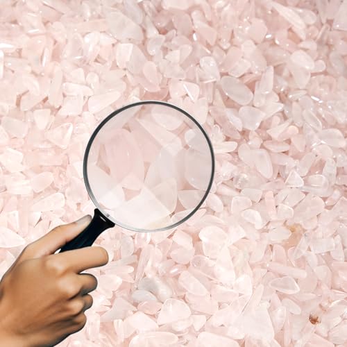 Rose Quartz & Clear Quartz Chips Bulk 1lb, 1200+ Pieces, 5-8mm Natural Gemstones - color: Rose Quartz, size: 1LB