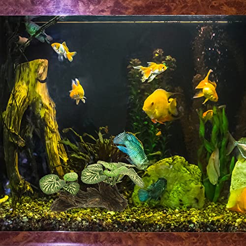 Ipetboom Fish Tank Plant Reptile Corner Branch Resin Climbing Tree Branch with Leaves Terrarium Plant Branches Fish Turtle Tank Decor for Snake Bearded Dragon Lizard Frog - size: Medium