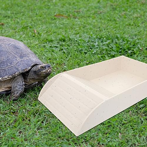 Kisangel Turtle Basking Platform Small Granite Reptile Food Water Feeding Dish for Tortoise and Frog Tanks Lightweight Plastic Design Convenient Climbing Accessory