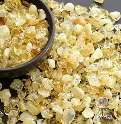 Erliway Citrine Crystal Chips Bulk for Vase Filler Crafts, 0.5 lb 7-9 mm | Natural Crushed Crystal Stone for Spell Jar, Aquarium Gravel, Reiki Healing Meditation, Jewelry Making, Resin Art, Home Décor - color: Citrine