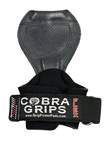 Cobra Grips Flex Model Weight Lifting Gloves Heavy Duty Straps Alternative Power Lifting Hooks for Deadlifts with Padded Wrist Wrap Support Bodybuilding - color: Black Rubber, size: Small