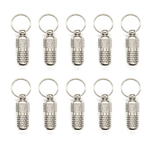 AUEAR, 10 Pack Pet ID Tags Name Address Cell Phone Number Stainless Steel Personalized Dog Cat Small Animal Barrel Tube Anti-Lost