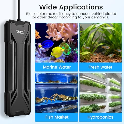 hygger 500W Aquarium Heater, Upgraded Submersible Fish Tank Heater | Dual Protection System & LED Digital Display, Automatic Power-Off Function, for 66-135 Gal Freshwater and Saltwater Tank - size: Black-500W for 65-135 Gallon