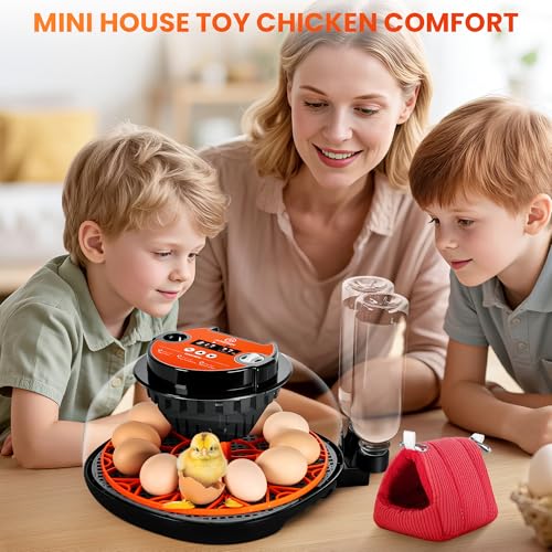 12 Egg Incubator for Hatching - Chicken, Duck, Quail & Goose ā Automatic Egg Turner, Temperature & Humidity Control, Digital LED Display, Auto Water Refill System ā Starter Kit with Plush Chick House