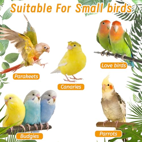 Hamiledyi Nature Wooden Bird Ladder Pet Parrots Climb Bridge Exercise Stands for Parakeet Climbing Chewing Bridge Bird Cage Accessories for Cockatiel Parakeet Lovebirds Budgie
