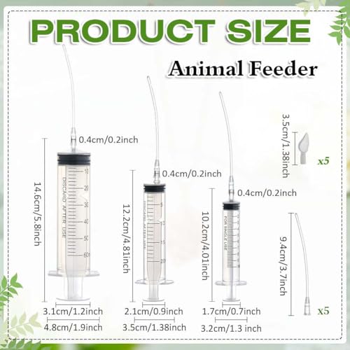 Baby Bird Feeding Syringe Set, Feeding Tubes and Spoon Parrot Small Pet Manual Feeder Measuring Tools, Milk Water,Liquid Food,Reusable (10ml+20ml+60ml)