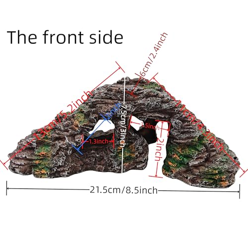Reptile Hideouts,Resin Reptile Cave Habitat for Leopard Geckos, Lizards, Turtles, Snakes and Amphibians. (Circular Island Platform, Small) - color: Circular island platform, size: Small