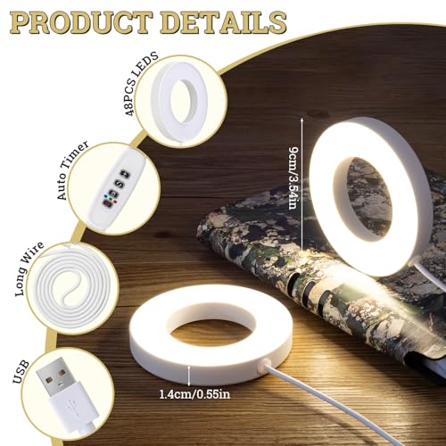 Ceiling Grow Lights for Indoor Plants, 48 LEDs Full Spectrum Halo LED Plant Light, with 3/9/12H Auto Timer Switch, 3 Colors,10 Dimming, Plant Lights for Small Plants, 1 Head - size: 1-head light
