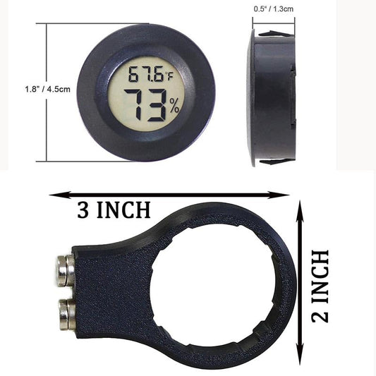 2PCS Magnetic 360° Placement Temperature and Humidity Monitor for Jumping Spider Enclosure Accessories Digital Thermometer Hygrometer for Reptile Tank, Terrarium, Gecko, Bearded Dragon - color: Round