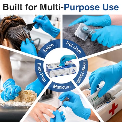 Schneider Nitrile Gloves, Gloves Disposable Latex Free, Powder Free | Black / Blue, 4-Mil, Medical Exam Glove, Food Safe Gloves, Cooking Gloves, Cleaning Gloves - color: Blue, size: X-Large
