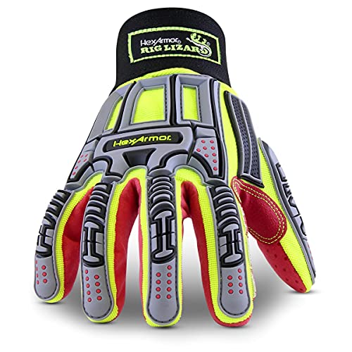 HexArmor Cut and Heat Resistant Impact Protection Work Gloves | Rig Lizard® Series 2028X | X-Small - color: Rig Lizard 2028 | Mudgrip Palm, size: X-Small (Pack of 1)