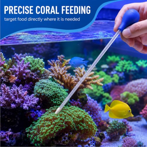 2 Pcs Long Pipette,Coral Feeder,for Fish Tank Coral Food Feeder Long Syringe Aquarium Coral Feeding Tube,for Reef Aquatic Plant Spider Snake Lizard