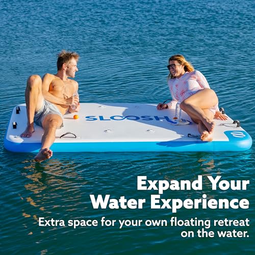 SLOOSH Inflatable Floating Dock, Inflatable Dock Floating Platform, Portable Air Dock Platform Fit for Pool, Lake, Beach with Non-Slip Surface - size: 8Ft X 5Ft