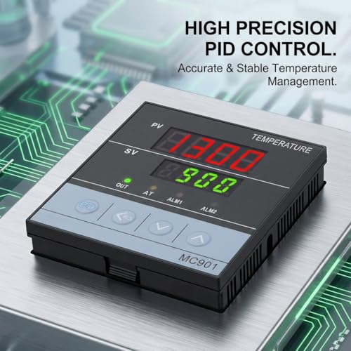 PID Temperature Controller, Digital Display K Type, MC901 Digital Programmable Temperature Control K Type PT100 Sensor Input Relay SSR Output