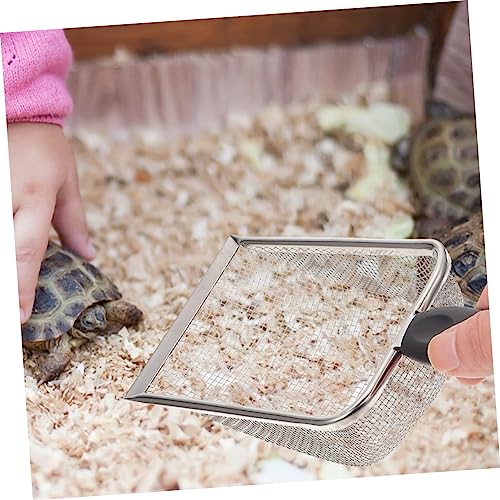 Abaodam 2Pcs Reptile Litter Shovel Fine Mesh Scoop for Easy Cleaning of Tortoise Lizard Gecko Habitats Durable Reusable Waste Cleaner Tool