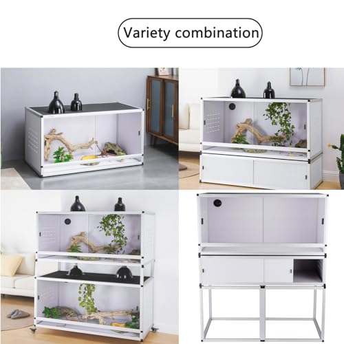 Reptile Terrarium 120 Gallon Large, PVC Enclosure Breeding Tank for Bearded Dragon Gecko Lizard Snake, Wide Breeding Lounge Vivarium Area with Ventilation, Suit for Juvenile to Adult Reptiles - size: 48x24x24'' - 120 Gallon - 1pc
