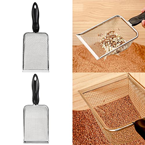 Cleaning The Shovel Reptile Scoops Terrarium Bedding Substrate Sand Sifter Stainless Steel Fine Mesh Small Pet Cage Cleaner Shovel