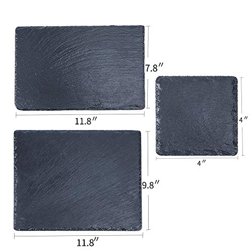 Slate Reptile Basking Platform Tortoise Feeding Dish Natural Rock Reptile Bowl Landscape Habitat Decor for Turtle 10 * 12 - size: L