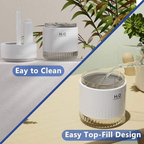 SZO Plant Humidifier Indoor, 500ml White with Colorful Lights | Small Humidifiers for Plants, Travel, Bedroom, Office Desktop, Baby Room - color: White2.0