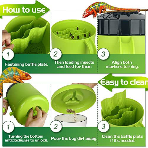 Professional Cricket Keeper Live Worm Organizer Tank with Rubber Seal, Dubia Roach Habitat with Bug Dirt Management Function, Perfect for Keeping Silkworm, Cricket,Dubia Cockroach,Superworms