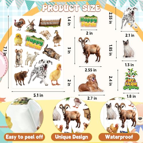 312Pcs Farm Animals Stickers, Cute Farm Barnyard Cow Sheep Horse Decorations Stickers for Scrapbooks Envelopes Cards Gifts Crafts Decor - style: Farm Animals