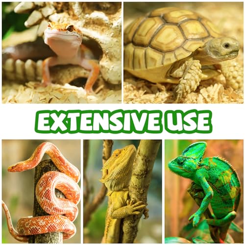 QUOZUO Reptile Tank Accessories, Artificial Plants Vines and Flexible Leaves With Suction Cups, Crested Gecko Tank Long Vines Hide for Climbing, Chameleon, Lizards