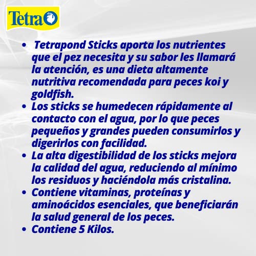 Tetra Pond Sticks Fish Food For Goldfish & Koi, 11 lbs | Healthy Daily Diet For All Pond Fish, Easy To Digest Floating Sticks Promote Clearer Water, Feed When Water Is +50 Degrees - size: 11 Pound (Pack of 1)