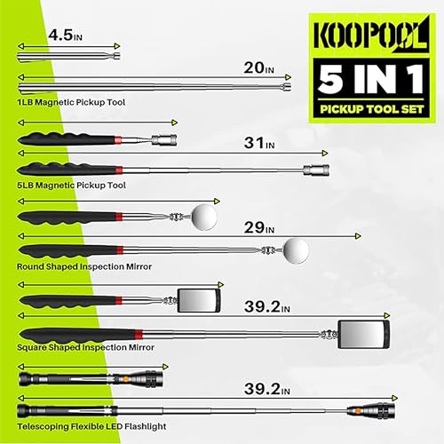 Telescoping Magnetic Pickup Tool Set, Inspection Mirror Telescoping, LED Flashlight, Cool Gadgets for Men, Stocking Stuffers, Gifts for Dad, Husband, Kids, Boyfriend, Magnet Stick (Camo) - color: Camouflage