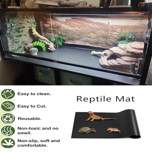 Bearded Dragon Tank Accessories, Reptile Mat Hammock Plants Bridge Jungle Climber Vines Terrarium Decorations for Leopard Gecko Hermit Crab Lizard Snake (10 PCS with Reptile Mat) - color: 10 Pcs With Reptile Mat