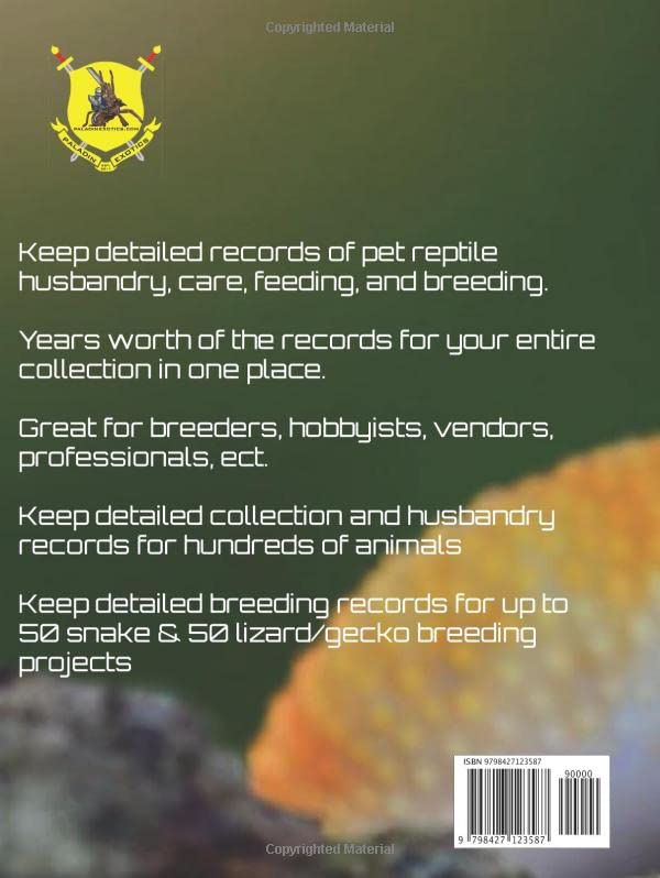 Reptile Husbandry & Breeding Journal: Snake, Lizard, Gecko, & General Reptile Pet Husbandry & Breeding Journal