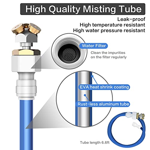 Portable Misting System with Water Pump, Plant Sprayer & Garden Hose Mister 3-in-1, No Faucet Required Misters for Outside Patio Beach Camping Golf Cart Boat, Smart Misting Cooling System - color: Portable Mister Blue