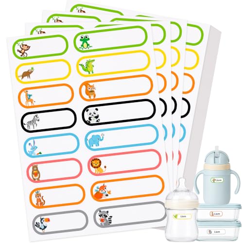 Tinabless 480 Pcs Waterproof Name Labels for Kids, Woodland Animals | 480 Woodland Animal Waterproof Name Labels For Kids' Daycare Bottles, Lunch Boxes, Sippy Cups And School Supplies. - color: Woodland Animals-480pcs