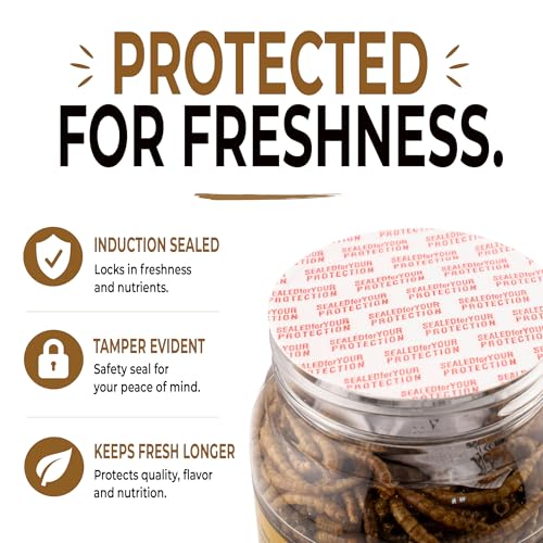 Freeze-Dried Mealworms – High-Protein Treat for Reptiles, Birds & Insect-Eating Pets – 2.6 oz Jar