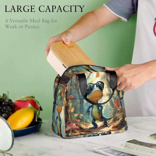 Funny Lizard Lunch Bag for Women Men | Insulated Lunch Box Leakproof Food Meal Containers Reusable Foldable 6L Capacity Lunch Tote Bags for Work Picnic Travel - color: Style 2