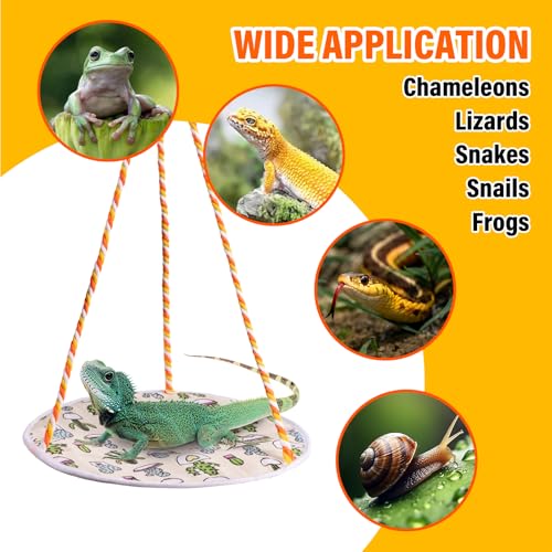 Lizard Swing Hammock, 15.7 * 9.8 Inch Reptile Hammock Climbing Hanging Bed for Bearded Dragon, Lizard, Gecko, Snake (Green Cactus) - color: Green Cactus
