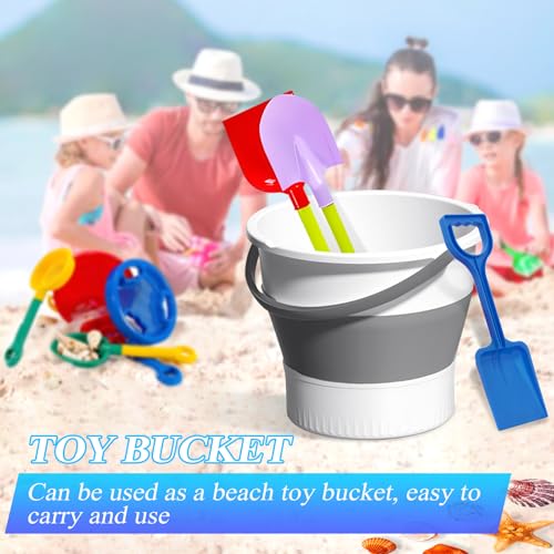 Collapsible Bucket 1.3 Gallon/5L Small Plastic Household Cleaning Mop Buckets Foldable Water Bucket for Car Wash Fishing Camping Beach (White) - color: White